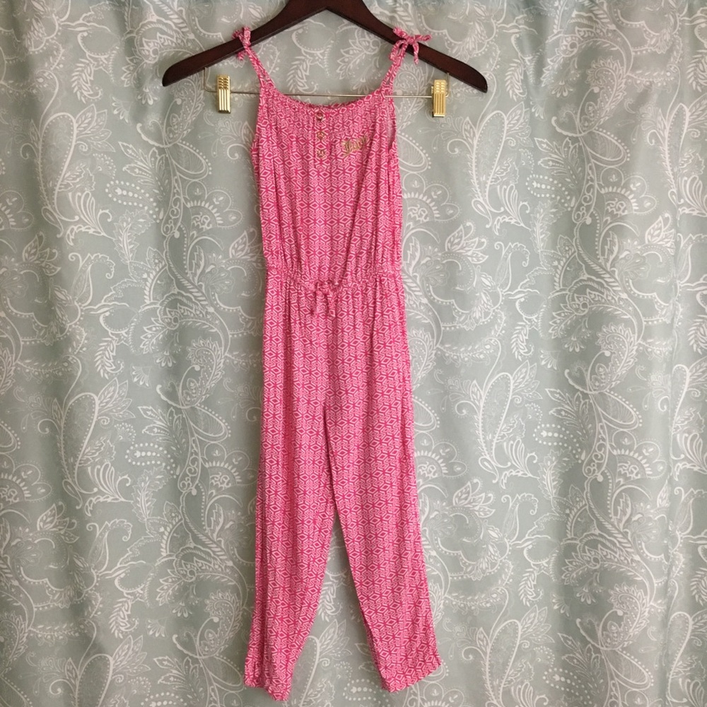 🌸 Juicy Couture Girls 5 Pink Long Romper Bow